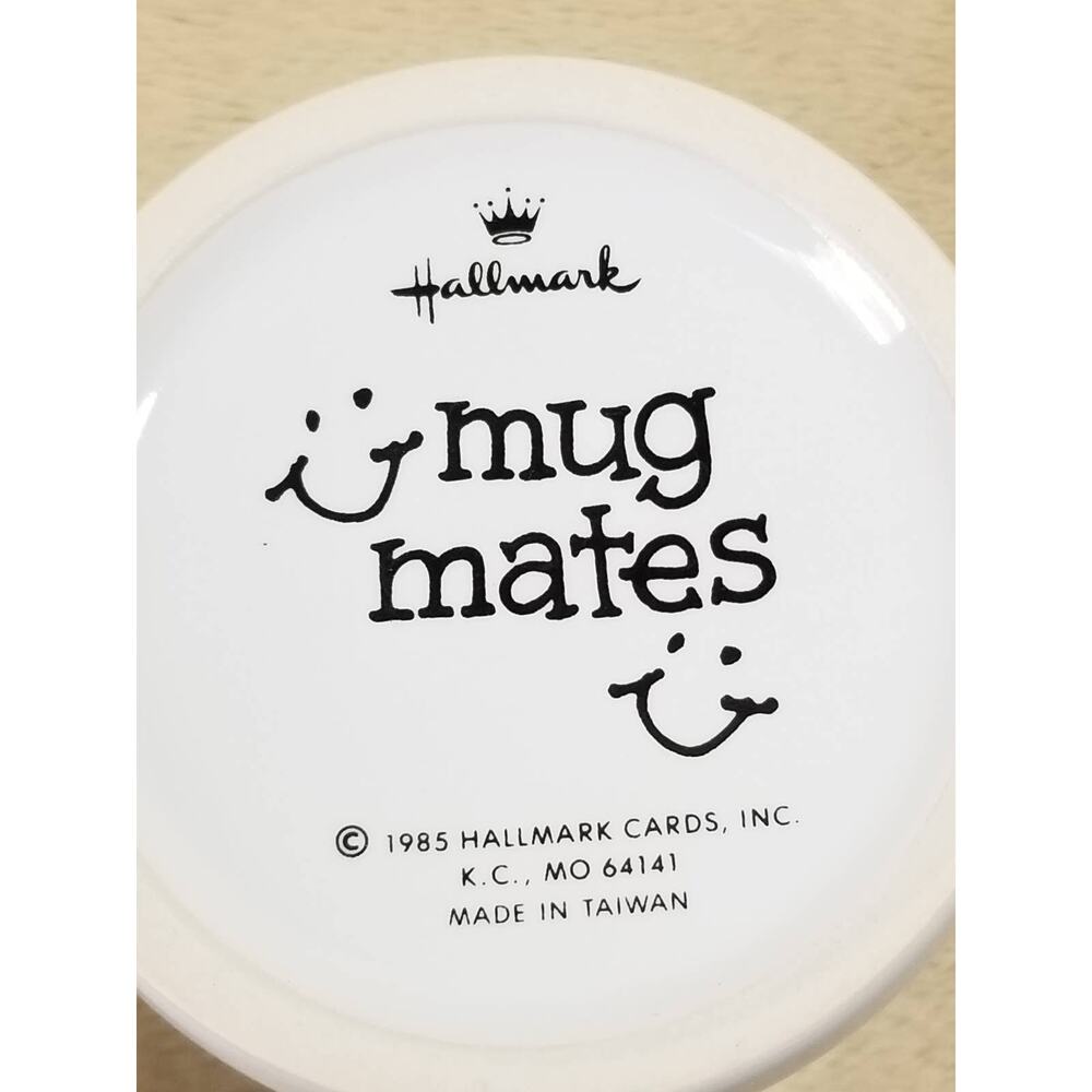 Hallmark Coffee Mug Happy Today 10oz Teacup 1985 Mug Mates 3 1/2" Taiwan Vintage - Picture 12 of 13